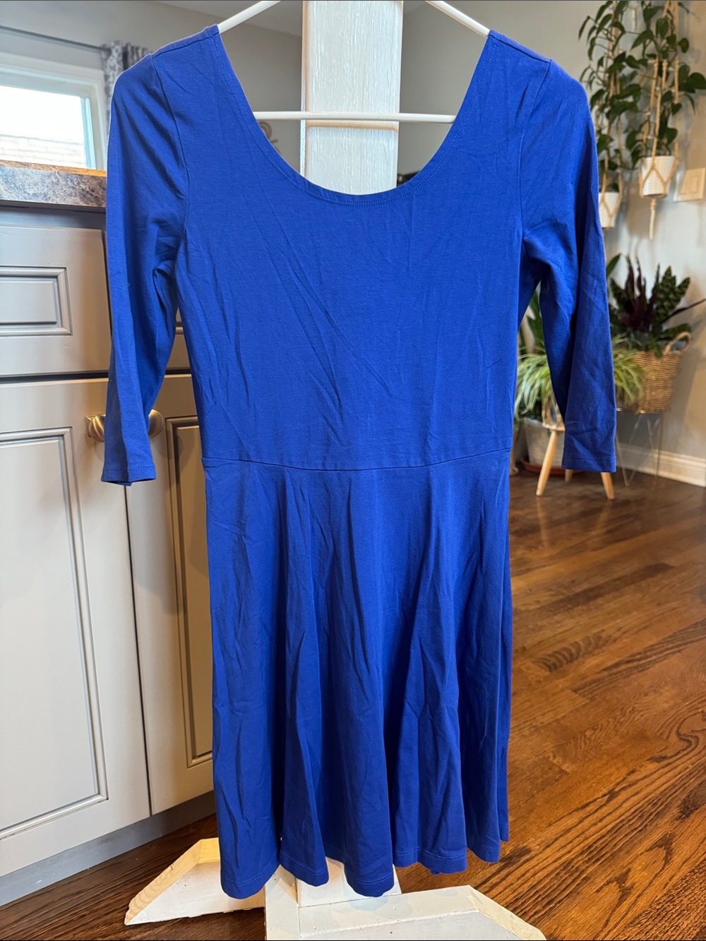 Express Royal Blue Scoop Neck Midi Dress
